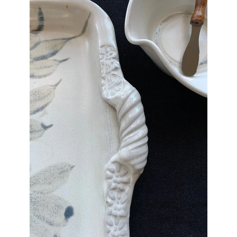 Studio Pottery Platter with Dip‎ Bowl